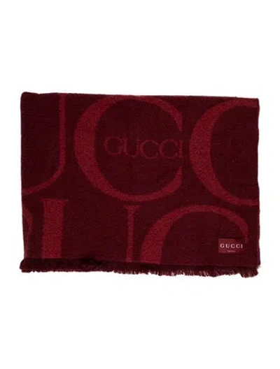 Pre-owned Gucci Max Bouclé Blanket In Red