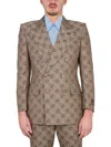 Gucci Men's Maxi Clamp Pattern Cotton Jacket