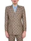 Gucci Horsebit Maxi Blazer Jacket In Brown