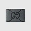 Gucci Maxi Gg Card Case In Black