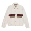 Gucci Gg-print Denim Jacket In White