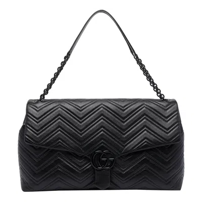 Gucci Maxi Gg Marmont Shoulder Bag In Black