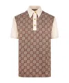 Gucci Maxi Gg Monogram Polo Shirt In Brown