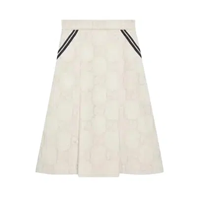 Pre-owned Gucci Maxi Gg Skirt 'white' | Women's Size 36