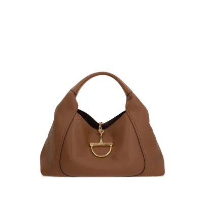 Gucci Maxi Softbit Grained Leather Shoulder Bag In Brown