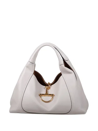 Gucci Maxi Softbit Horsebit Shoulder Bag In Gray