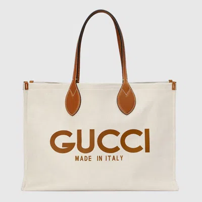 Gucci Tote Bag With Print In White