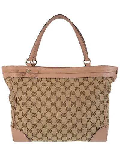 Gucci Mayfair Gg Canvas Leather Tote Bag (authentic Pre-loved)