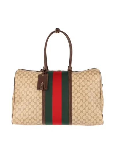Gucci Medium Bag "gg" Detail "web" In Neutral