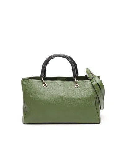 Gucci Medium Bamboo Shopper Bag In Green