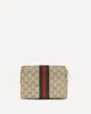 Gucci Medium Beauty Case With Web Stripe In Orange