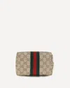 Gucci Medium Beauty Case With Web Stripe In Brown