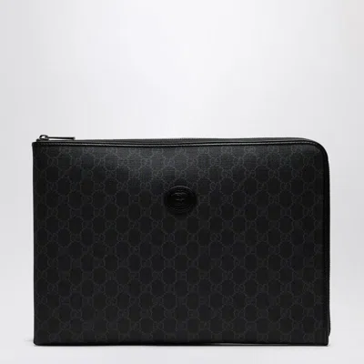 Gucci Medium Black Gg Supreme Fabric Briefcase