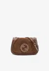 Gucci Women Medium Blondie Suede And Leather Shoulder Bag In Brown