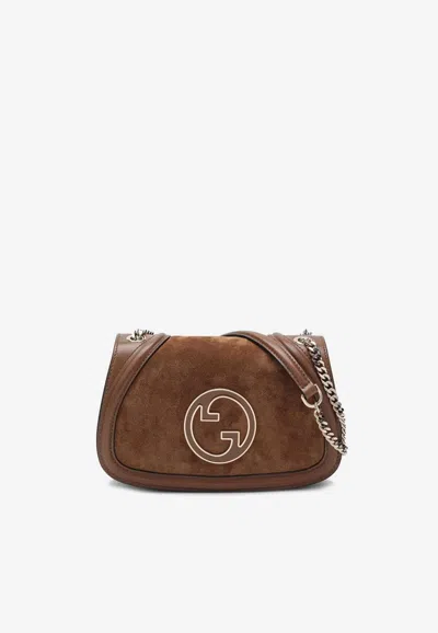 GUCCI MEDIUM BLONDIE SUEDE CROSSBODY BAG