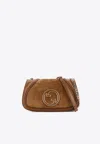 Gucci Women Medium Blondie Suede And Leather Shoulder Bag