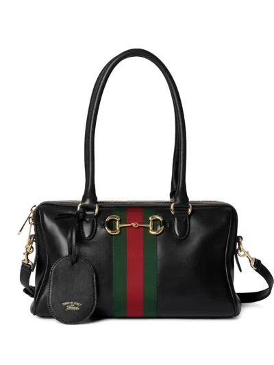 Gucci Medium Borsetto Leather Tote Bag In Black