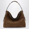 Gucci Medium Brown Gg Suede Beatrix Shoulder Bag Women In Brown