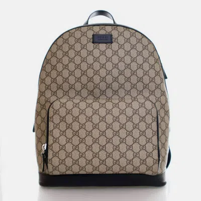 Pre-owned Gucci Medium Brown Gg Supreme Eden Backpack