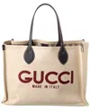 Gucci Medium Canvas & Leather Tote In Neutral