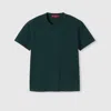 Gucci Women Cotton T-shirt With Gg Incrocio Logo Detail In Green