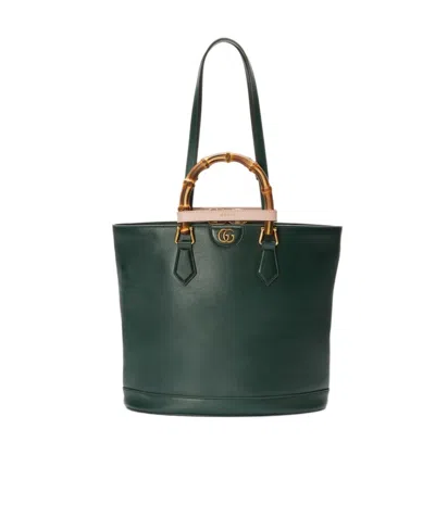 Gucci Medium Diana Leather Tote Bag In Black