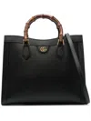 Gucci Diana Black Leather Bag In Black