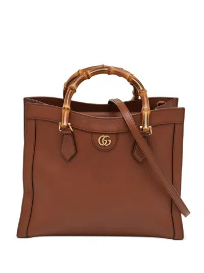 Pre-owned Gucci Medium Diana Tote Bag In Brown
