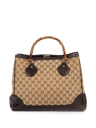 Pre-owned Gucci Medium Diana Tote Bag In Neutral