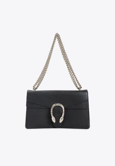 Gucci Medium Dionysus Leather Shoulder Bag In Black