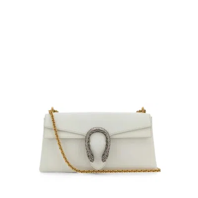 Gucci Medium Dionysus Leather Shoulder Bag In White