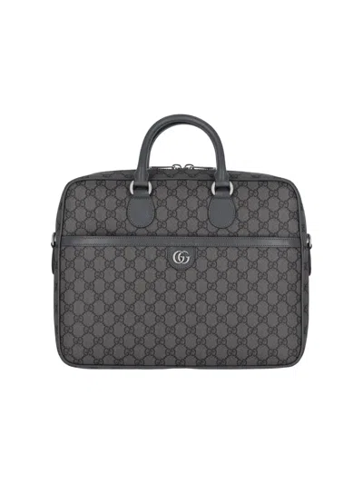 Gucci Medium Document Holder "ophidia Gg" In Gray