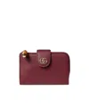 Gucci Medium Double G Bamboo Wallet In Red