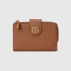 Gucci Medium Double G Wallet With Bamboo In Brown