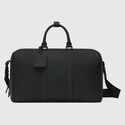 Gucci Gg Rubber-effect Medium Duffle Bag In Black