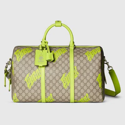 Gucci Medium Duffle Bag With Print In Beige