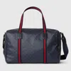 Gucci Medium Duffle Bag With Web In Black