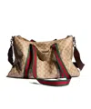 Gucci Medium Duffle Bag With Web In Brown