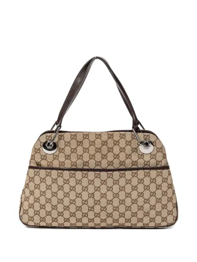 Pre-owned Gucci Medium Eclipse Gg Monogram Tote Bag In Neutral