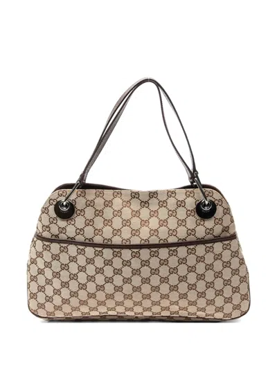 Pre-owned Gucci Medium Eclipse Gg Monogram Tote Bag In Neutral