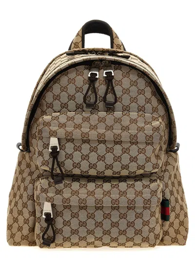 Gucci Medium Gg Backpack Backpacks Beige In Pattern