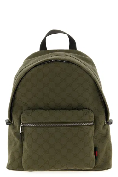 Gucci Medium Gg Backpack In Green