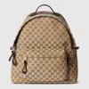 Gucci Medium Gg Backpack With Web In Pattern