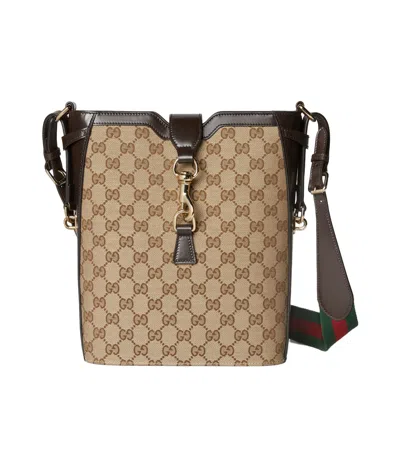 Gucci Medium Gg Canvas Shoulder Bag In Nude