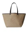 Gucci Leather Trim Tote Bag With Dual Handles In Nude