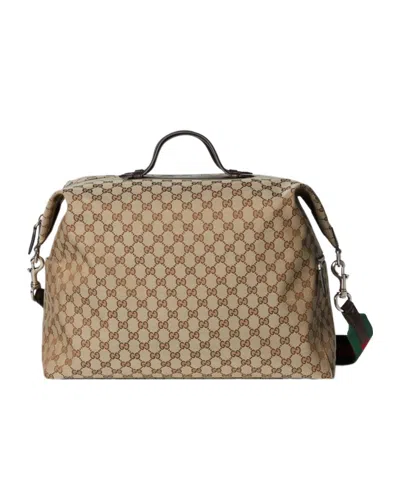 Gucci Medium Gg Duffle Bag With Web