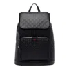 Gucci Men Medium Gg Emblem Backpack In Black