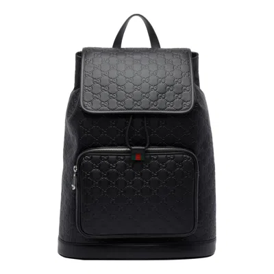 Gucci Medium Gg Emblem Backpack In Black