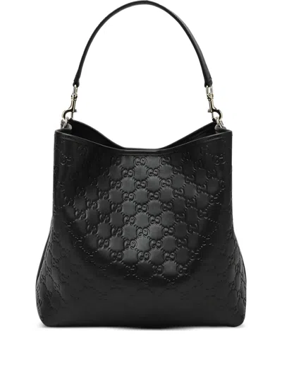 Gucci Medium Gg Emblem Tote Bag In Black