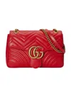 Gucci Gg Marmont Mini Matelasse Leather Shoulder Bag In Red
